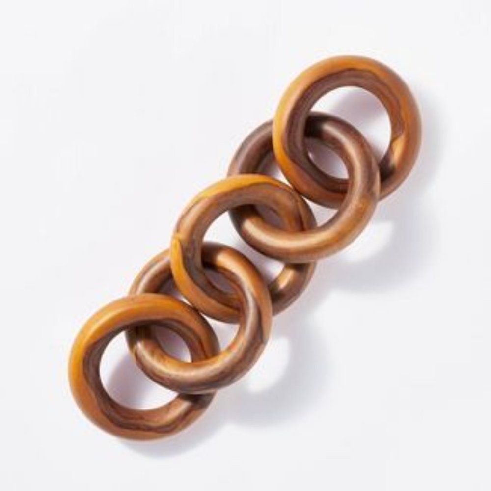 THRESHOLD Studio McGee Decorative Teak Wood Chain Figurine - Picture 3 of 6